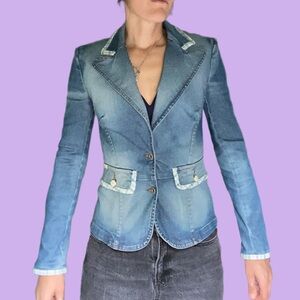 Y2K vintage Dolce & Gabbana D&G Blue Denim Blazer